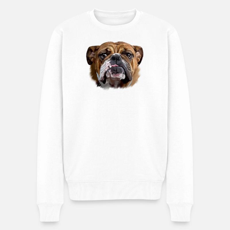 Bulldog - Männer Premium Bio Pullover - Weiß