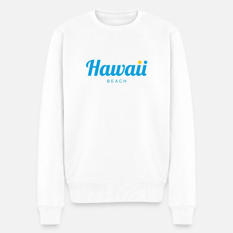 HAWAII Beach - Männer Premium Bio Pullover - Weiß