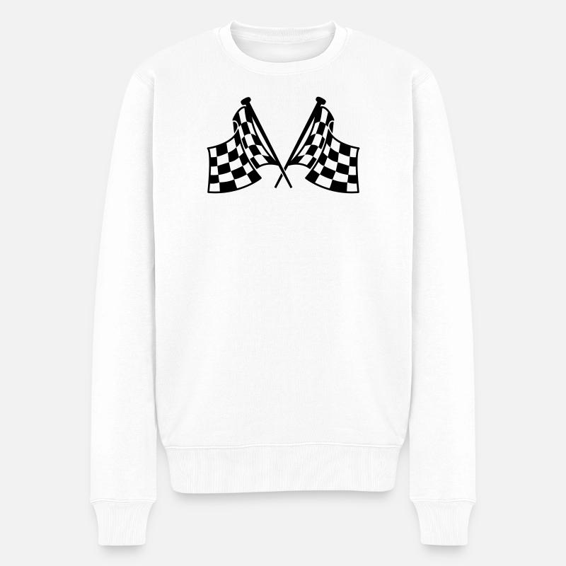 drapeaux de course - Pull Premium bio Homme - blanc