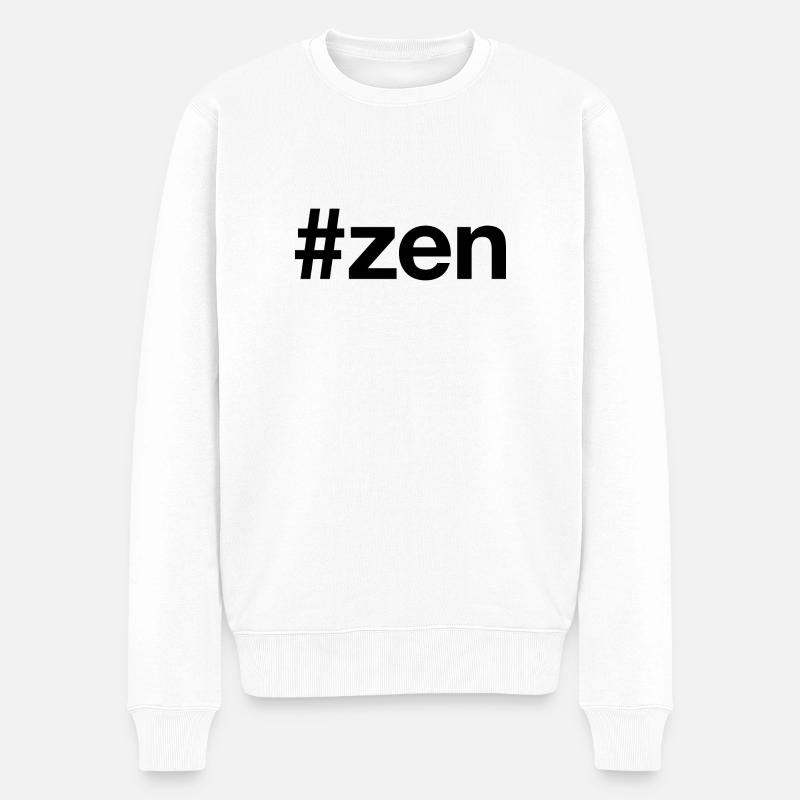 ZEN - Männer Premium Bio Pullover - Weiß