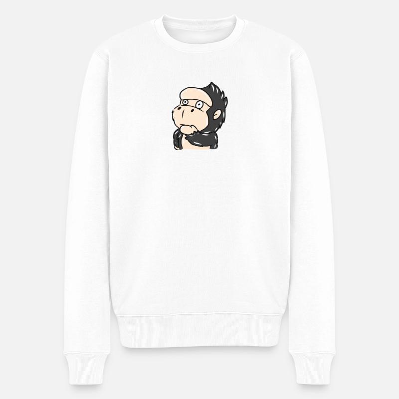 gorille - Pull Premium bio Homme - blanc