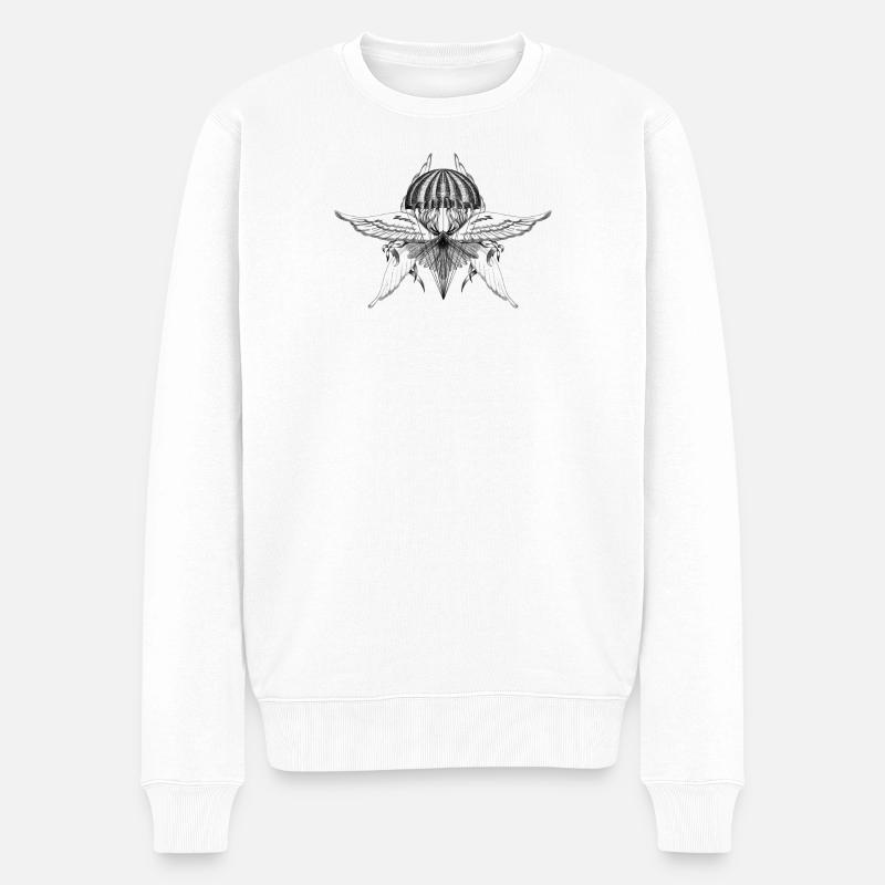 Fallschirm - Männer Premium Bio Pullover - Weiß