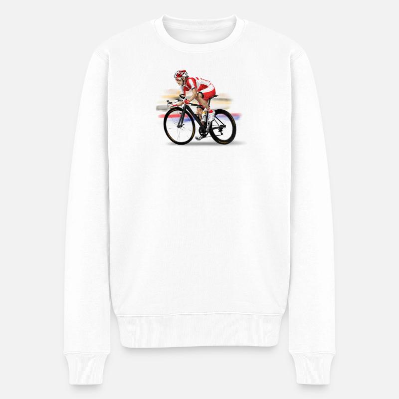 Rennrad - Männer Premium Bio Pullover - Weiß