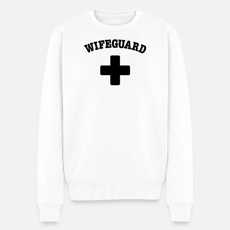 wife guard - Männer Premium Bio Pullover - Weiß