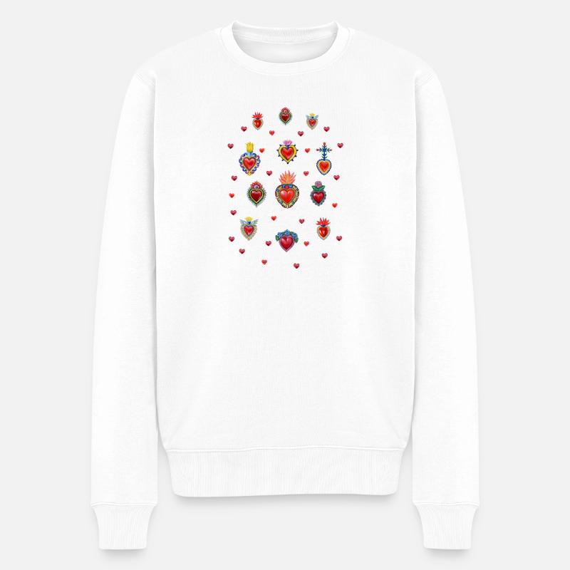 Sacrés Coeurs Mexicains # 1 - Pull Premium bio Homme - blanc