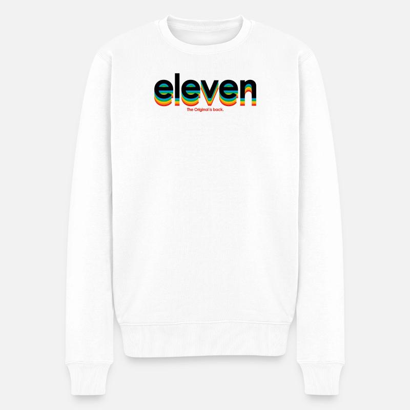 eleven - Männer Premium Bio Pullover - Weiß
