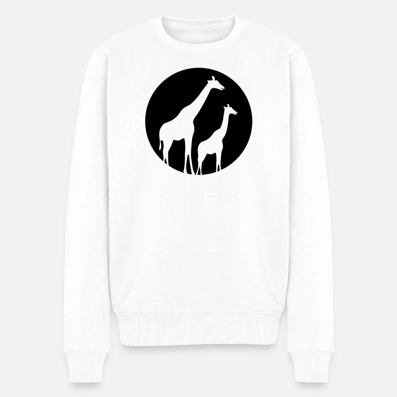 Giraffe - Männer Premium Bio Pullover - Weiß