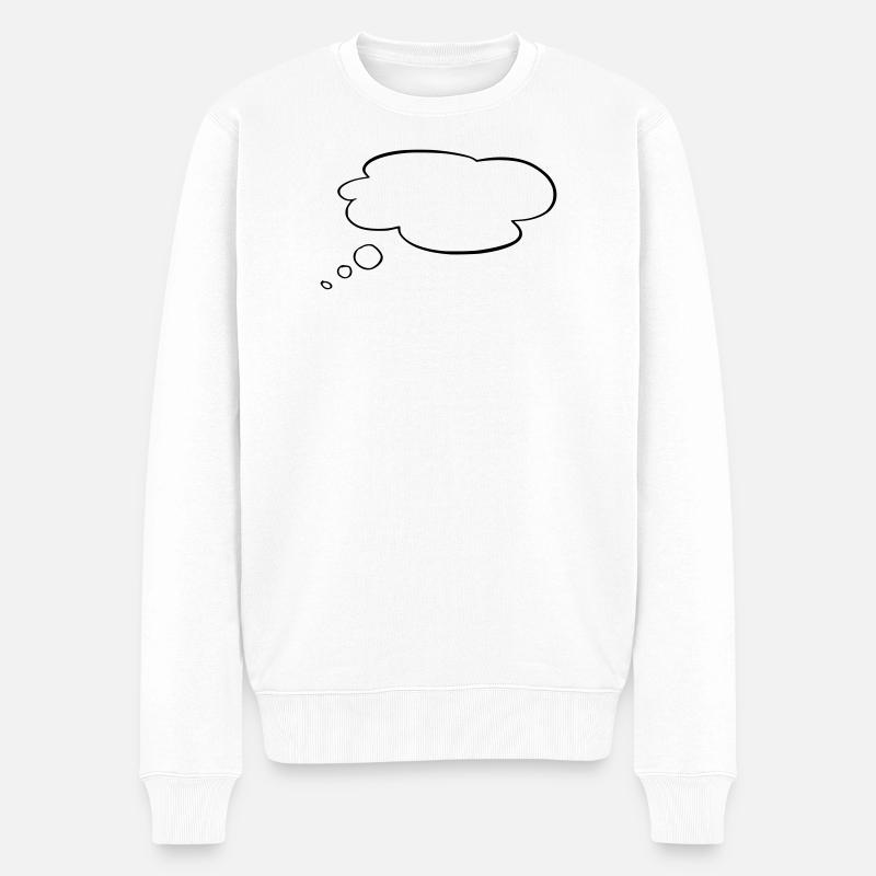 Gedankenblase - Männer Premium Bio Pullover - Weiß