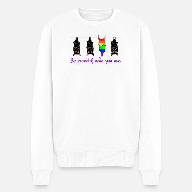 Bats Pride LGBT Sei stolz darauf, wer du bist GAY PRIDE - Männer Premium Bio Pullover - Weiß