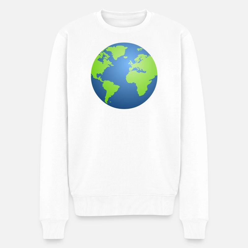 Erdkugel - Männer Premium Bio Pullover - Weiß