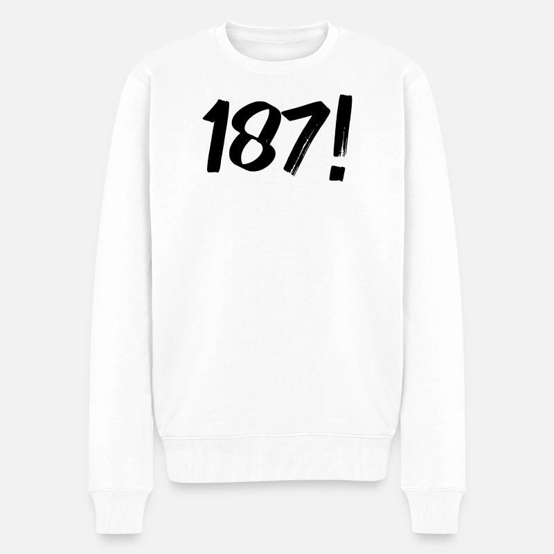 Zahlen Eins Acht Sieben - Männer Premium Bio Pullover - Weiß