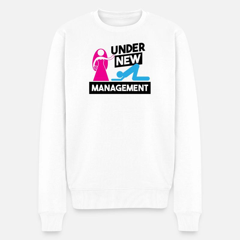 Junggeselle Junggesellin Lustig Polterabend - Männer Premium Bio Pullover - Weiß
