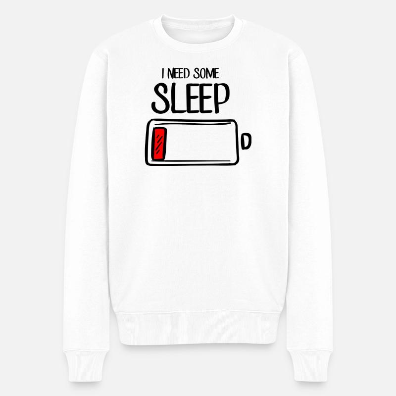 Crimson Stroke auf Schwarz - Männer Premium Bio Pullover - Weiß
