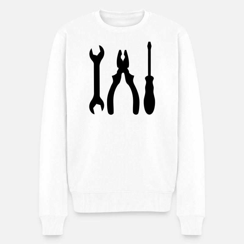 outils - Pull Premium bio Homme - blanc