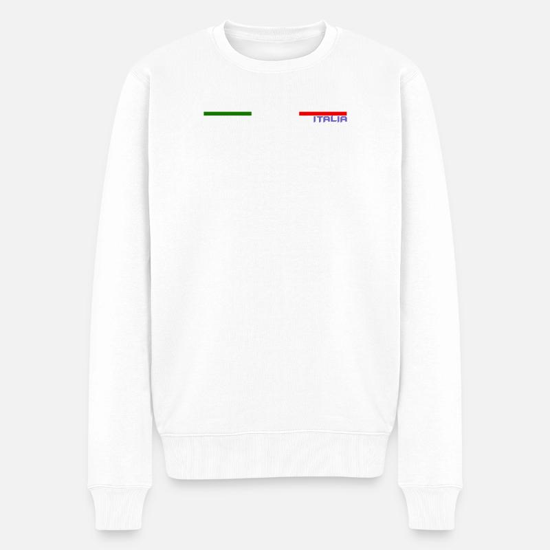 ITALIEN-FLAGGE - Männer Premium Bio Pullover - Weiß