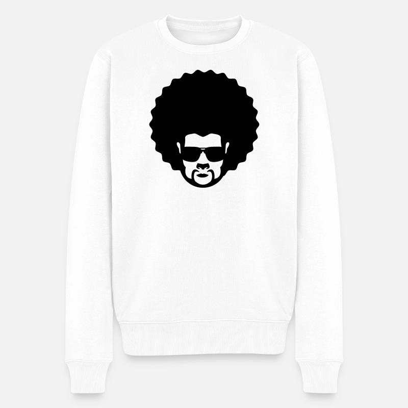 afro - Männer Premium Bio Pullover - Weiß