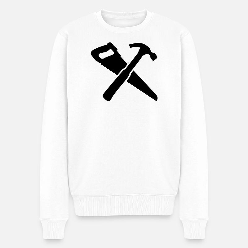 Werkzeug - Männer Premium Bio Pullover - Weiß