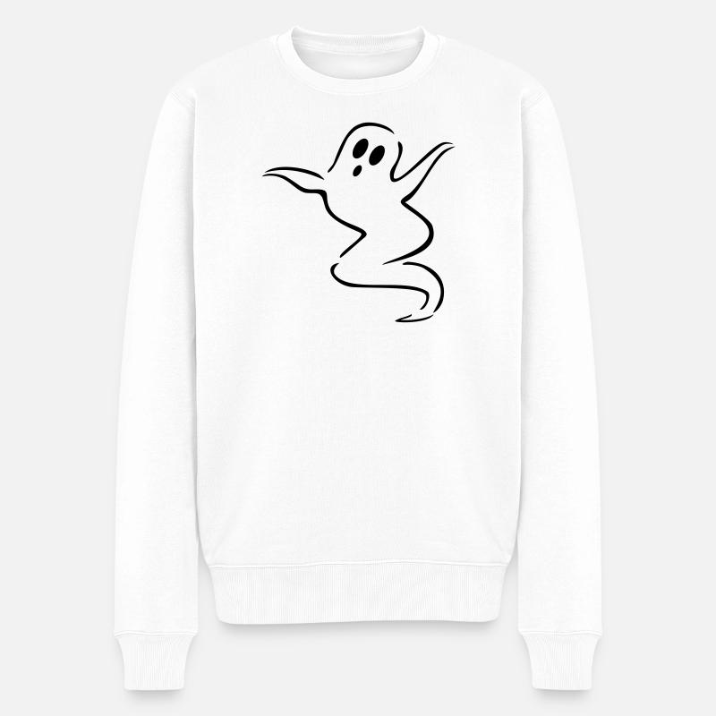 gespenst geist halloween - Männer Premium Bio Pullover - Weiß