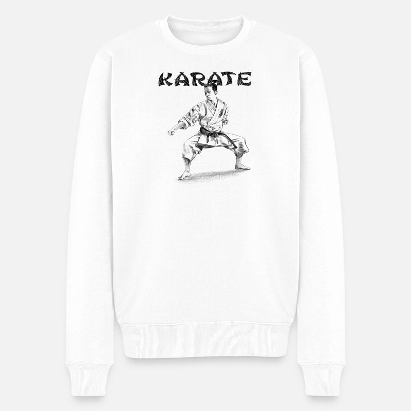 Karate - Männer Premium Bio Pullover - Weiß