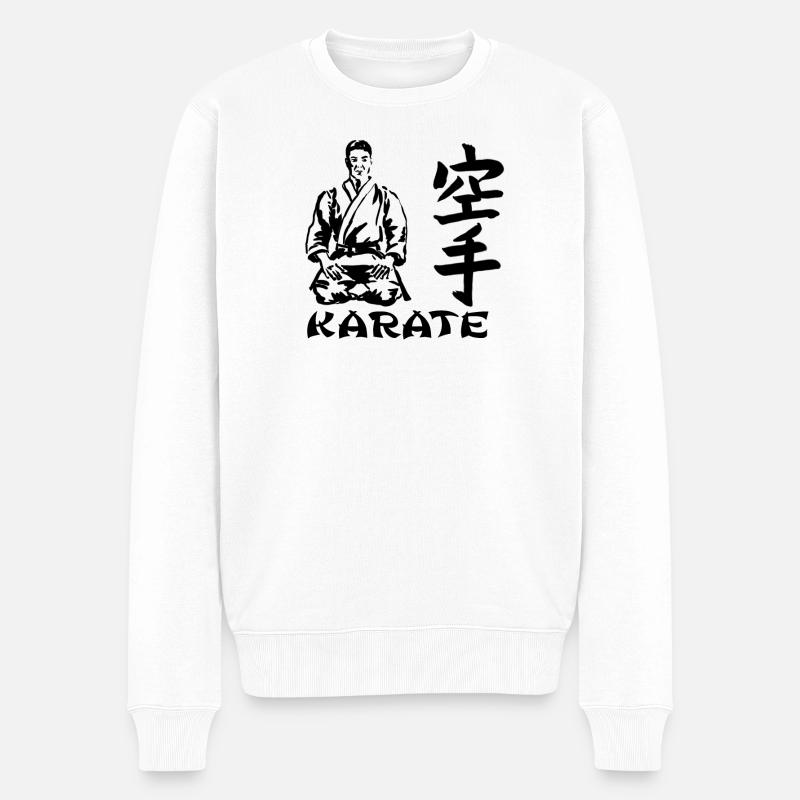 Karate - Männer Premium Bio Pullover - Weiß