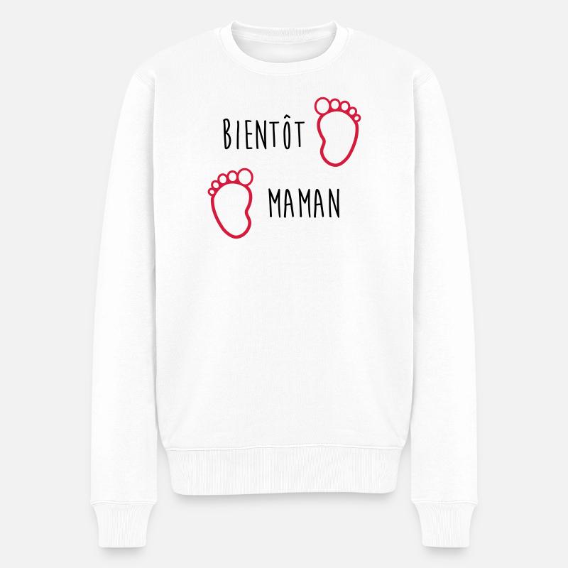 Bientôt Maman / Bébé / Naissance / Enceinte / Baby - Pull Premium bio Homme - blanc