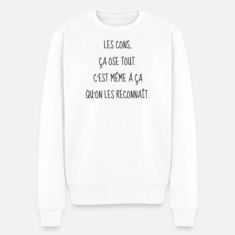 Cinéma / Citation / Série télé / Geek - Pull Premium bio Homme - blanc