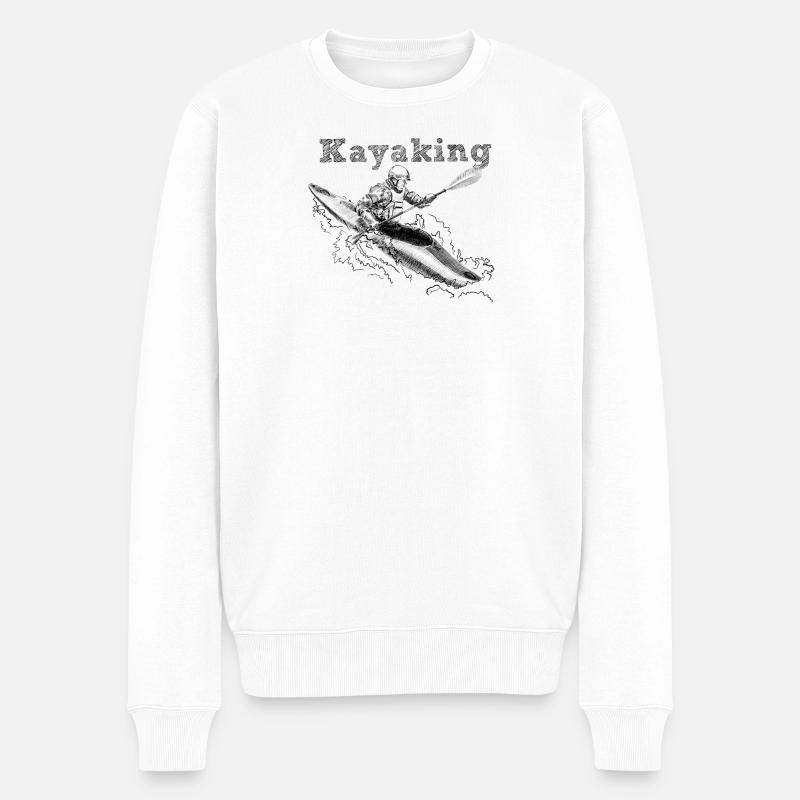 kayak - Männer Premium Bio Pullover - Weiß