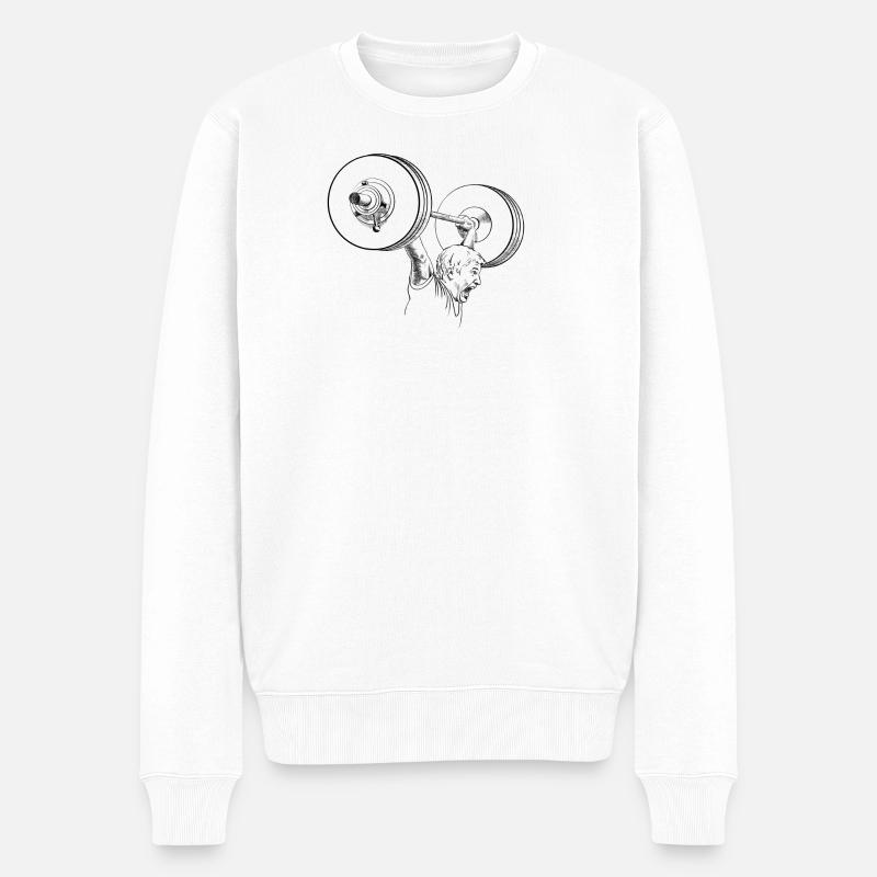 Gewichtheber - Männer Premium Bio Pullover - Weiß