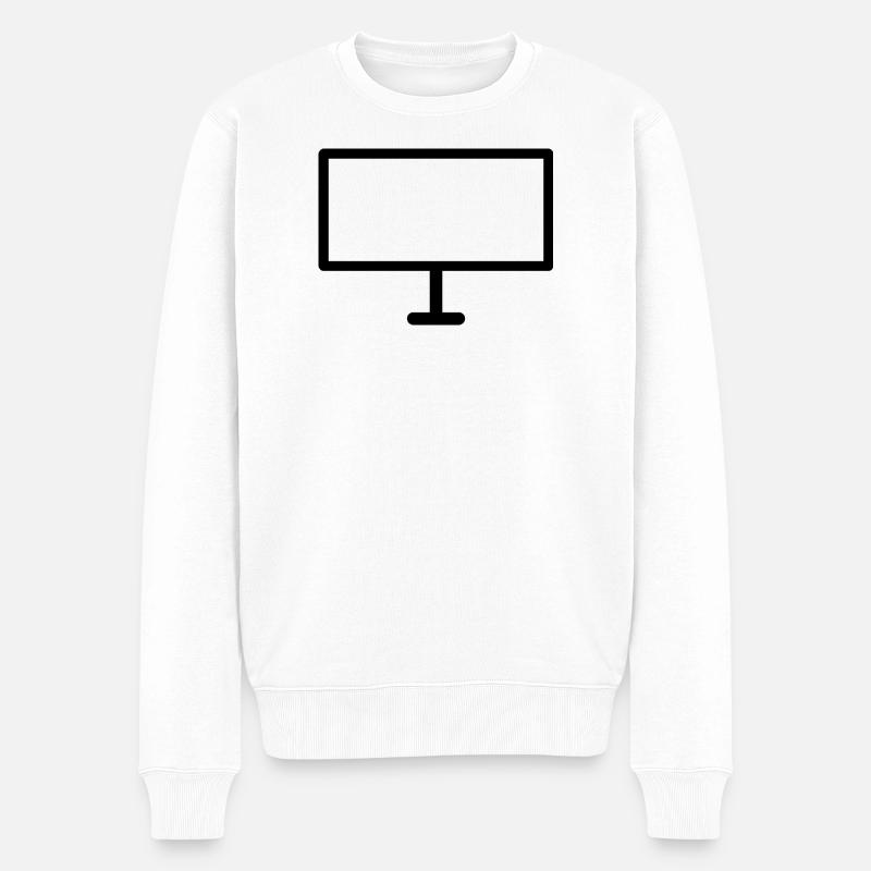 Icône de moniteur PC – Pour le bureau, les joueurs et les nerds - Pull Premium bio Homme - blanc