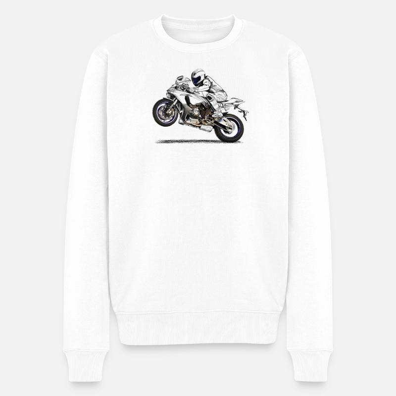 Motorcycle - Pull Premium bio Homme - blanc