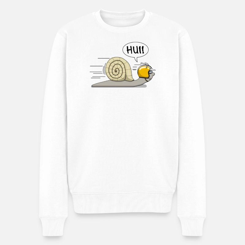 Escargot de course - l’original - Pull Premium bio Homme - blanc