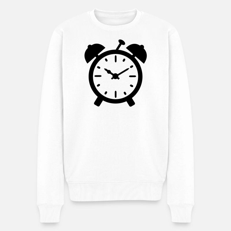 wecker uhr - Männer Premium Bio Pullover - Weiß