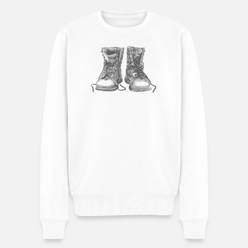 Schuhe - Männer Premium Bio Pullover - Weiß