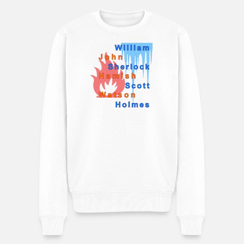 Feuer und Eis - Männer Premium Bio Pullover - Weiß