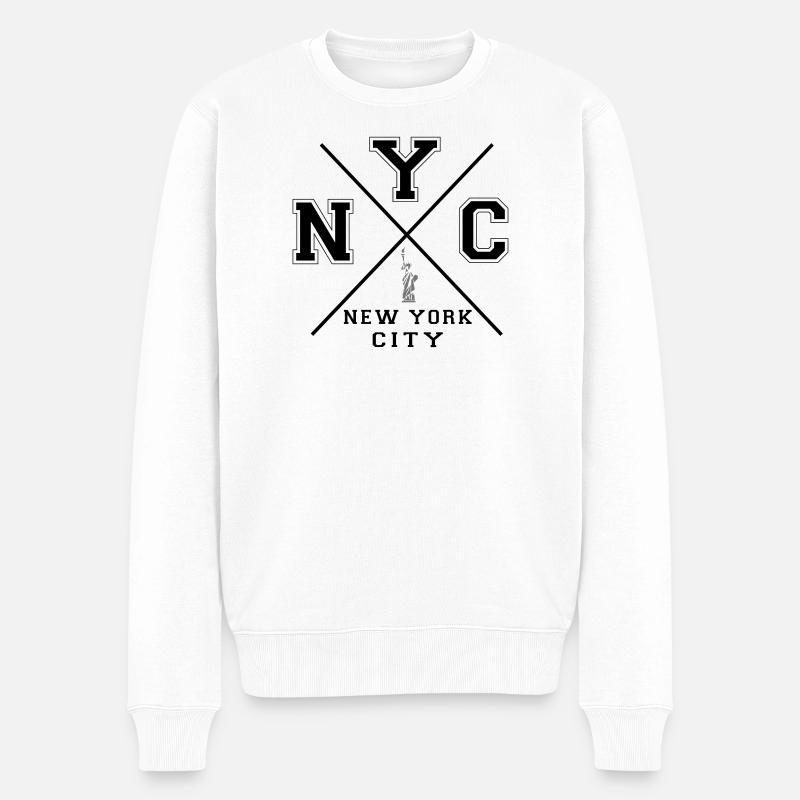 New York City - Pull Premium bio Homme - blanc