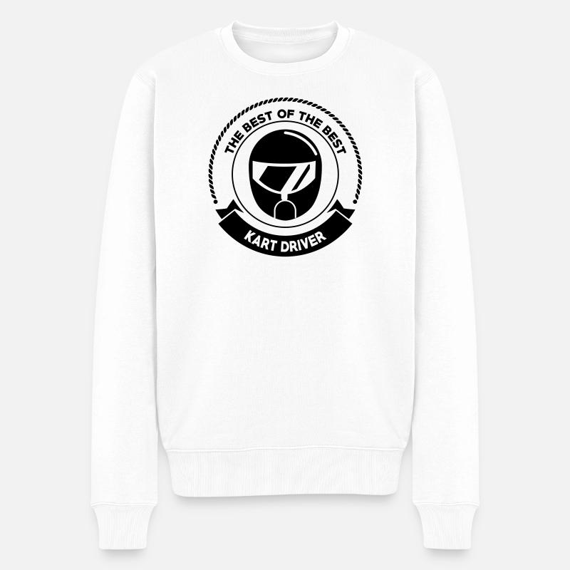 Go-Kart / Karting / Kart / Fahrer - Männer Premium Bio Pullover - Weiß