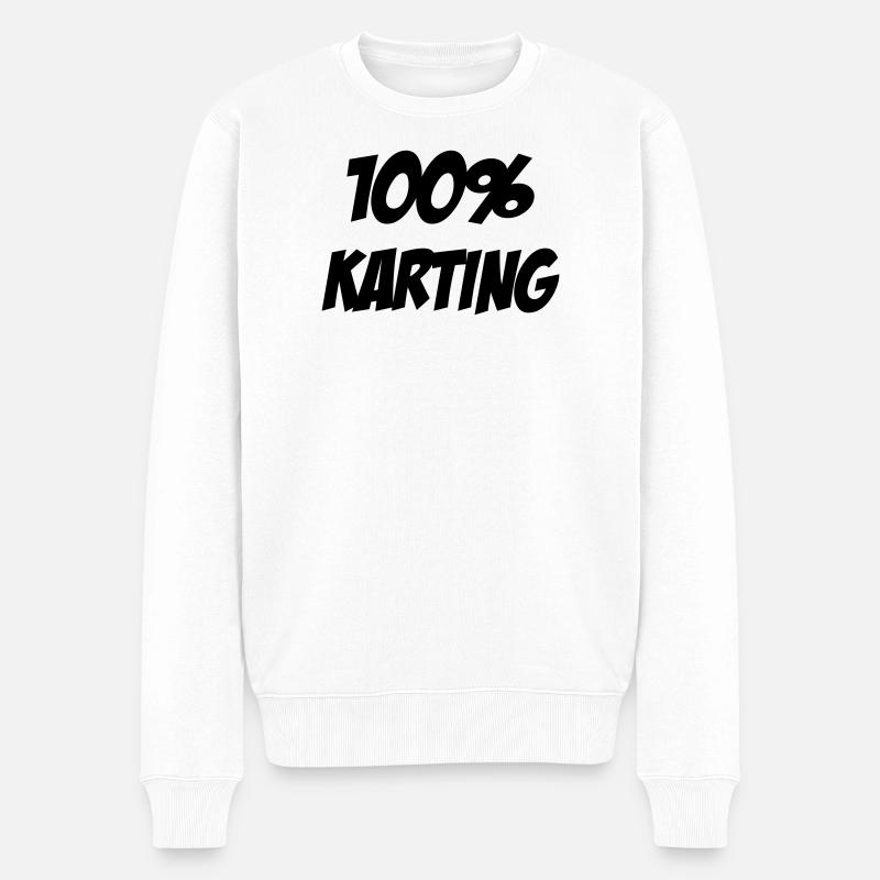Go-Kart / Karting / Kart / Fahrer - Männer Premium Bio Pullover - Weiß