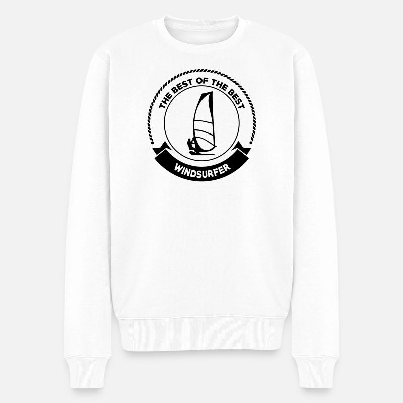 Windsurfen / Windsurfer / Windsurf / Windsurfing - Männer Premium Bio Pullover - Weiß