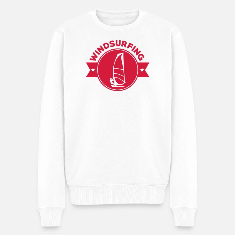 Windsurfen / Windsurfer / Windsurf / Windsurfing - Männer Premium Bio Pullover - Weiß
