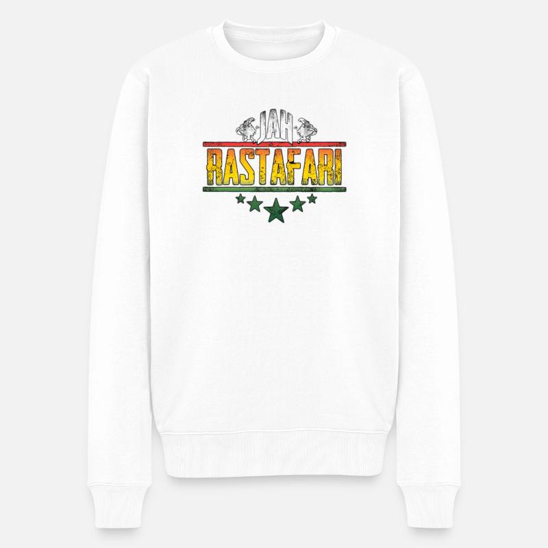 Conception d’affirmation rastafari de Jah - Pull Premium bio Homme - blanc