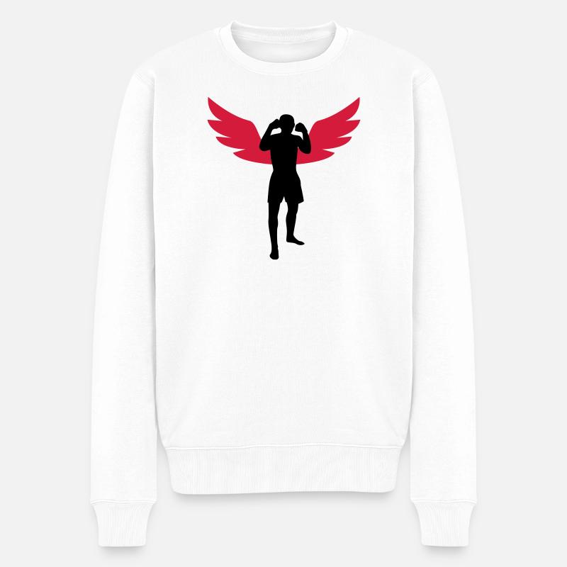 Kickboxing / Kick-Boxeur / Kick Boxing - Pull Premium bio Homme - blanc