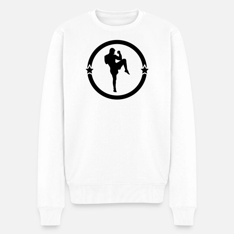 Kickboxing / Kick-Boxeur / Kick Boxing / - Pull Premium bio Homme - blanc
