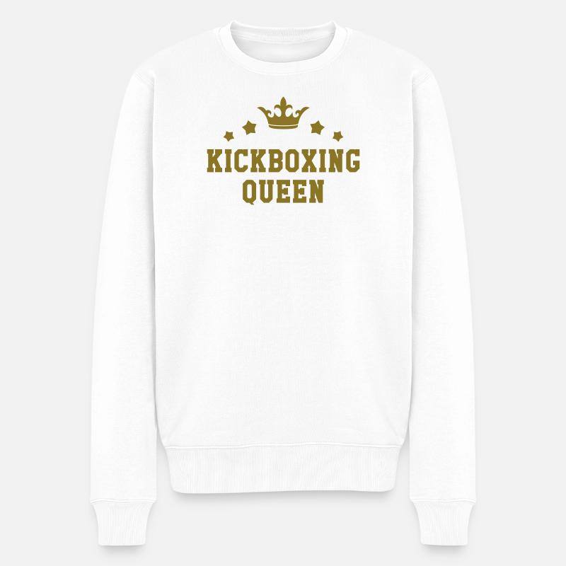 Kickboxen / Kickboxing / Kickboxer / Kick Boxing - Männer Premium Bio Pullover - Weiß