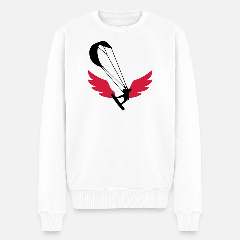 Kiteboarding / Kitesurfing / Kitesurf / - Pull Premium bio Homme - blanc