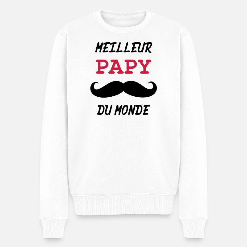 Papy - Famille - Bébé - Naissance - Enfant - Pull Premium bio Homme - blanc