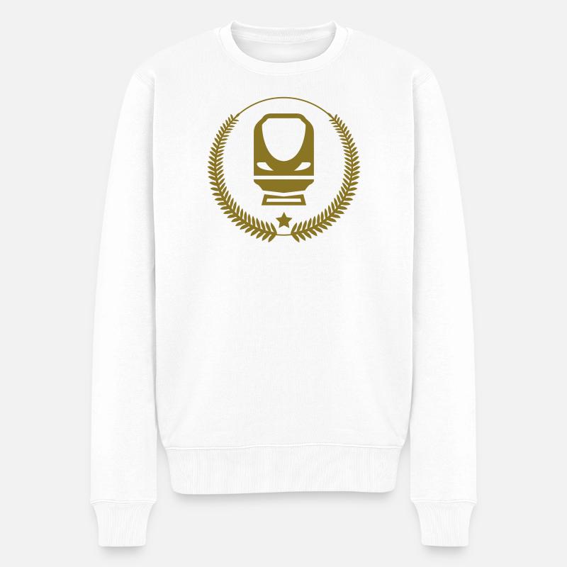Eisenbahner / Eisenbahnen / Eisenbahn / Bahn - Männer Premium Bio Pullover - Weiß