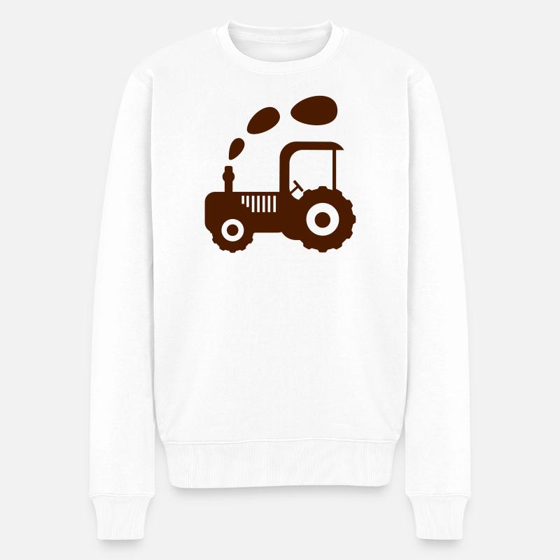 traktor landwirtschaft - Männer Premium Bio Pullover - Weiß