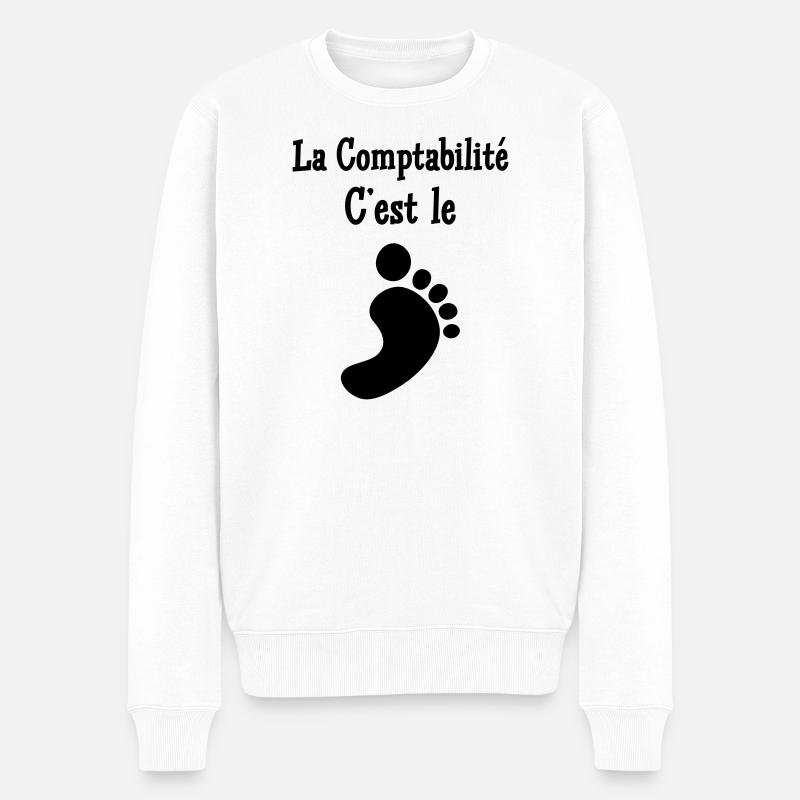 comptable / comptabilité / argent / Finance / Euro - Pull Premium bio Homme - blanc