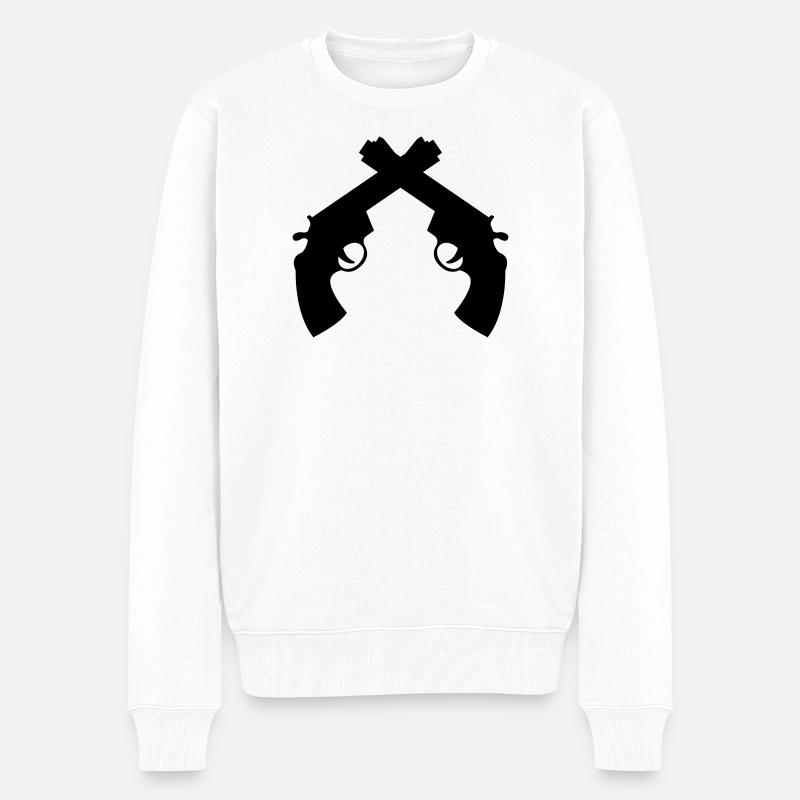 Polizist / Justiz / Polizei / Gewehr - Männer Premium Bio Pullover - Weiß