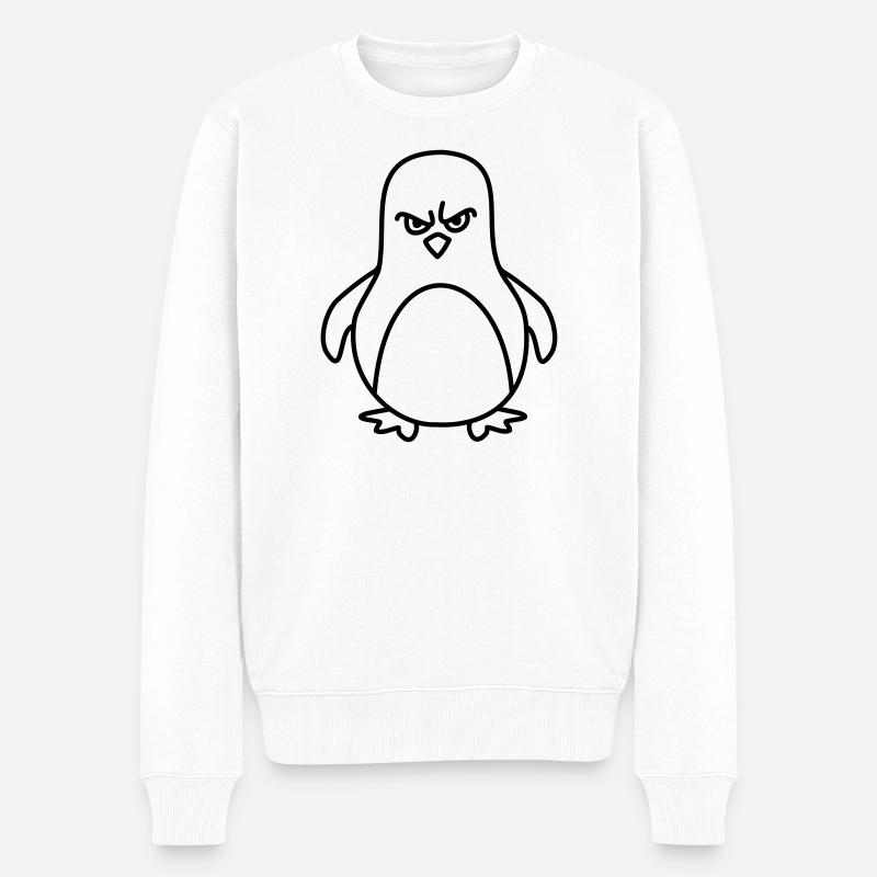 lustiger pinguin - Männer Premium Bio Pullover - Weiß